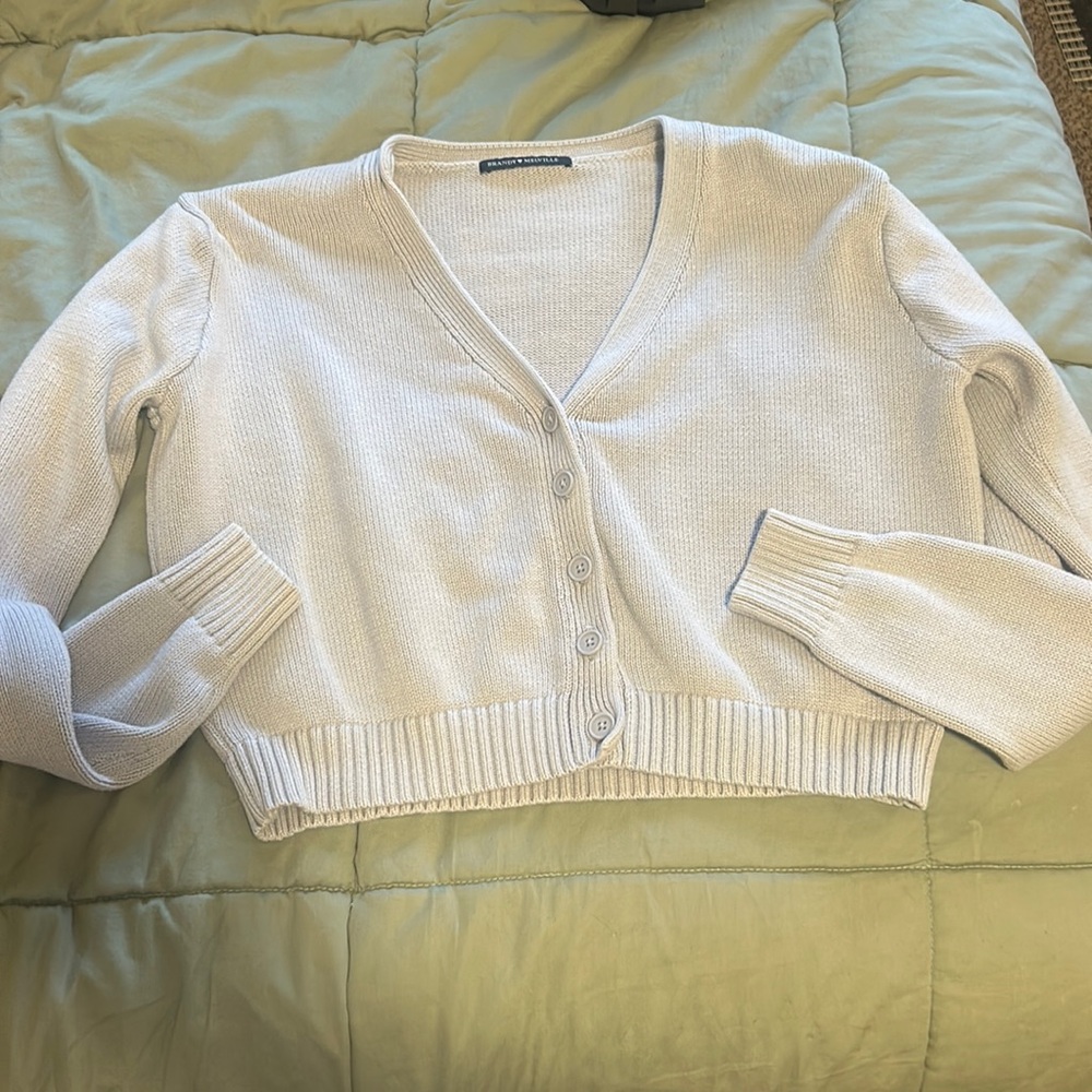 Brandy Millville light purple cropped cardigan